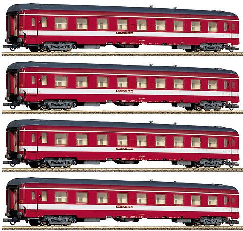 Set of 4 Passenger cars in &quot;Le Capitole&quot; livery<br /><a href='images/pictures/Roco/64045.jpg' target='_blank'>Full size image</a>